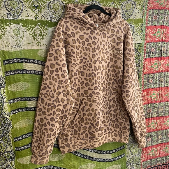 NWOT Comfrt Limited Edition Brown Leopard Minimalist Hoodie Size Large - Picture 7 of 14